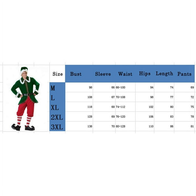 Adult Christmas Costume Set Men Elf Santa Tree Coat with Pants Women Dress  with Hat Set House Cosplay Party Suit 
