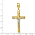 thumbnail image 3 of 14k Two-tone Gold Diamond-cut Crucifix Pendant, 3 of 5
