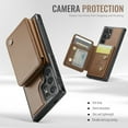 thumbnail image 4 of Samsung Galaxy S22 Detachable Wallet Case with Card Holder, PU Leather Kickstand Card Slots Case,Double Magnetic Clasp and Durable Shockproof Cover for Samsung S22,Brown, 4 of 11