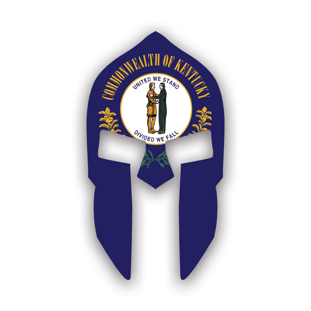 Kentucky Flag Spartan Helmet Sticker Decal Self Adhesive Vinyl