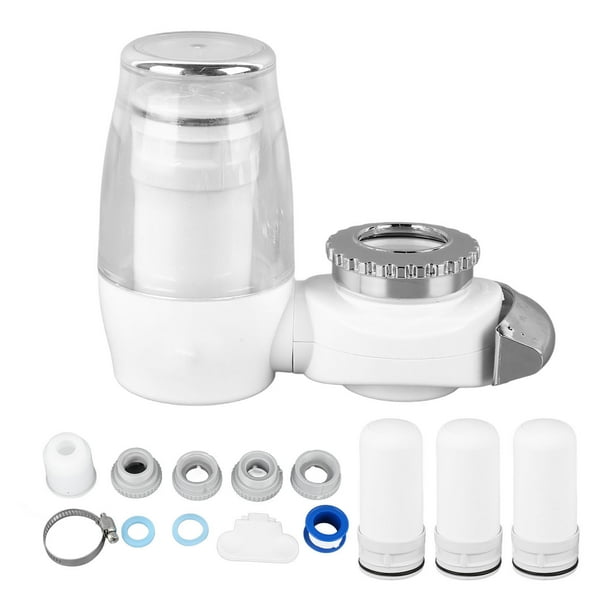 Filtro de agua para grifo ABS, lavable, reutilizable, de fácil instalación, prefiltro eficaz para fregadero de cocina, 4 filtros (1 preinstalado)