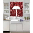 thumbnail image 3 of Valentine's Day Birds Swag Curtains for Living Room/Bedroom Windows, Love Branches Red Black Buffalo Plaid Kitchen Curtains and Valances Set 36 Inch Length, Swags Valance Curtain Panels, 3 of 5