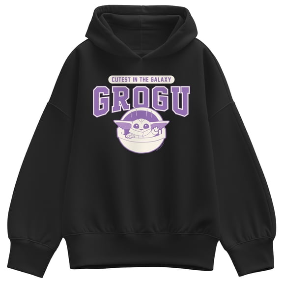 Star Wars - Cute Grogu Collegiate - Women's Oversized Fleece Hoodie Sweatshirt