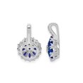 thumbnail image 2 of 2/3 Carat (Ctw) Blue Sapphire Flower Pendant Necklace in Sterling Silver with Chain, 2 of 5