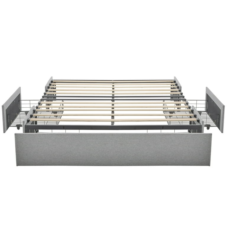 Ktaxon Queen Size Bed Frame with 3 Drawers Storage, Platform Bed