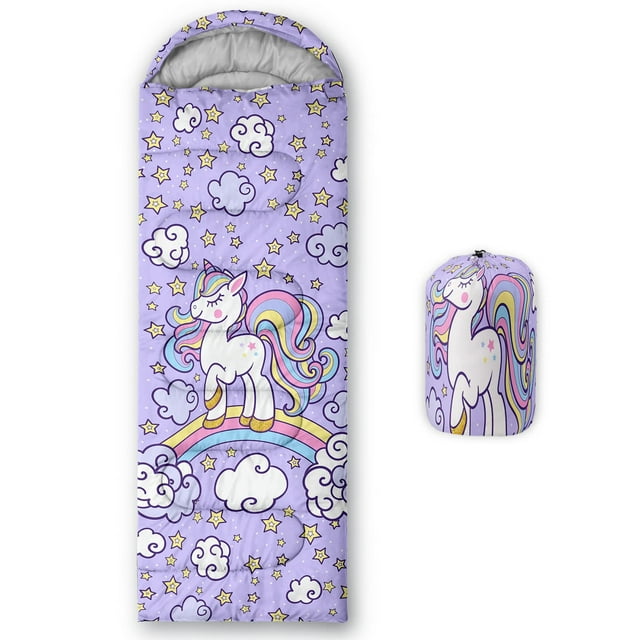Saco de dormir Axolotl Unicorn para niños, impermeable, de 0 °C a 25 °C