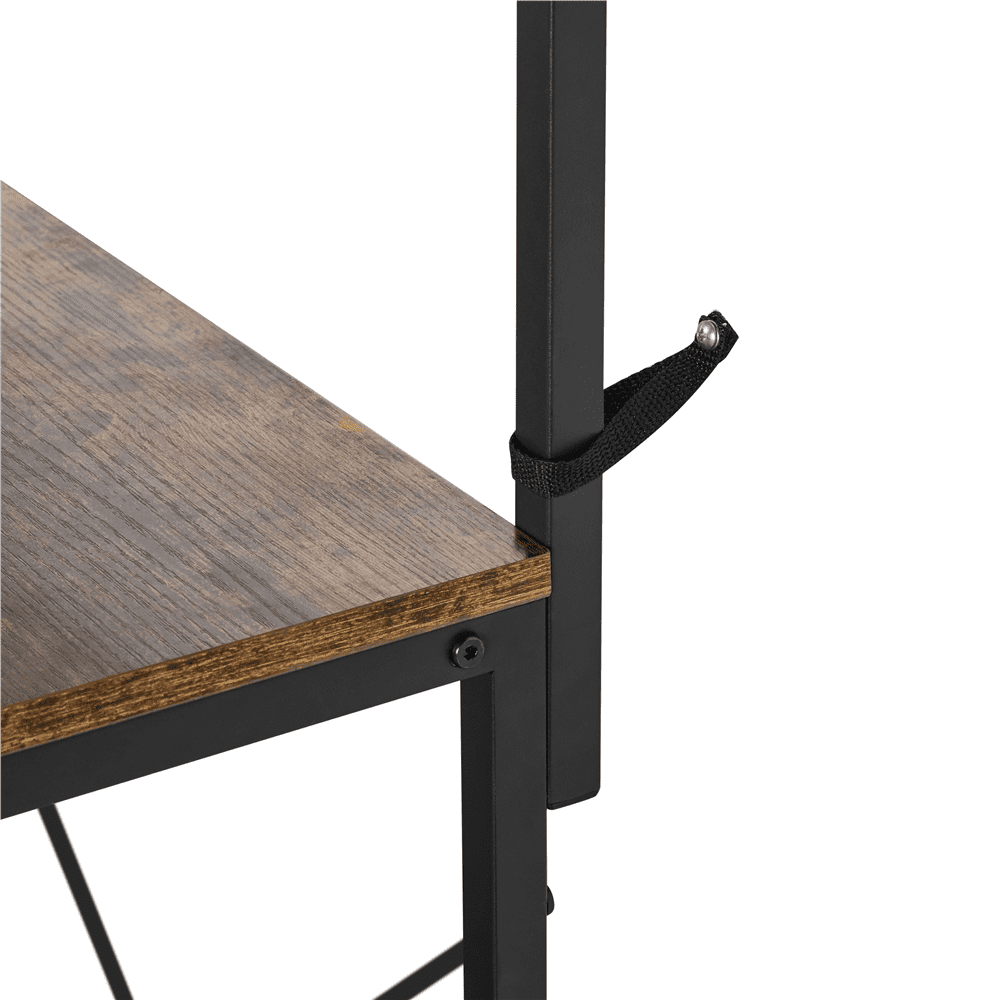 Renwick 50"H Metal Kitchen Baker's Rack with Side Hooks, Rustic Brown
