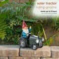 thumbnail image 5 of Alpine Corporation 10-Inch Solar Green Tractor Riding Gnome with Cool White LED Lights, 5 of 13