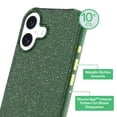 thumbnail image 4 of onn Sparkle Phone Case for iPhone 17 - Green with Gold Glitter, 4 of 6