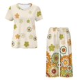 thumbnail image 5 of DISNIMO Floral Printed Women's Short Sleeve Pajama Sets Comfy Sleepwear Short Sleeve Tops and Capri Pant Pjs for Summer, L, 5 of 7
