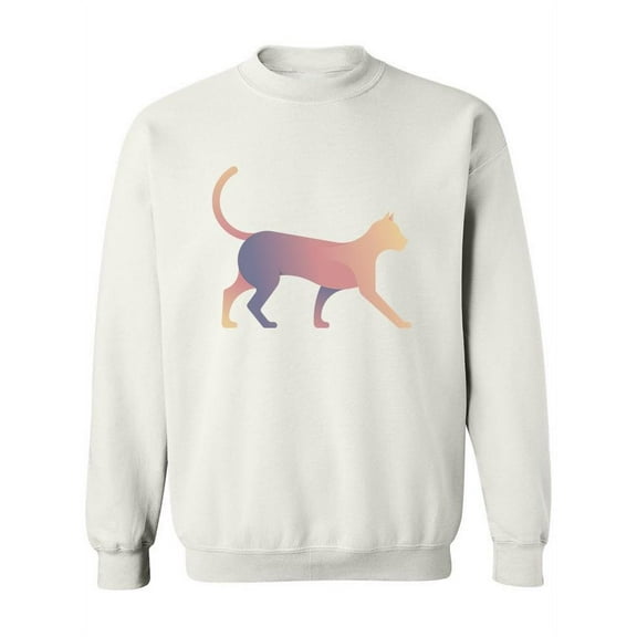 Pastel Colorful Cat Design Sweatshirt Women -Image by Shutterstock, Female x-Large