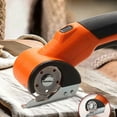 thumbnail image 2 of Mupvlun Cordless Universal Cutter, Electric Scissors, Cardboard Cutter, Rotary Cutter, Self-Sharpening Blade, Cuts Leather, , Carpets, Cardboard & More Orange, 2 of 5