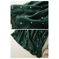 thumbnail image 4 of Wuxian Stylish Skirt For Women High Waist Polka Dot A-Line Skirt Boho Swing Retro Elastic Waistband Linen Hem Elegant Vintage Long Skirts,Green,M, 4 of 5