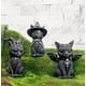 thumbnail image 3 of BR Estatua de gato misterioso - Adorno artesanal de resina negra, 3 of 5