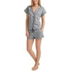 Tommy Hilfiger Women`s 2 Piece Pajama Shorts Set ( Grey Flag , Small)