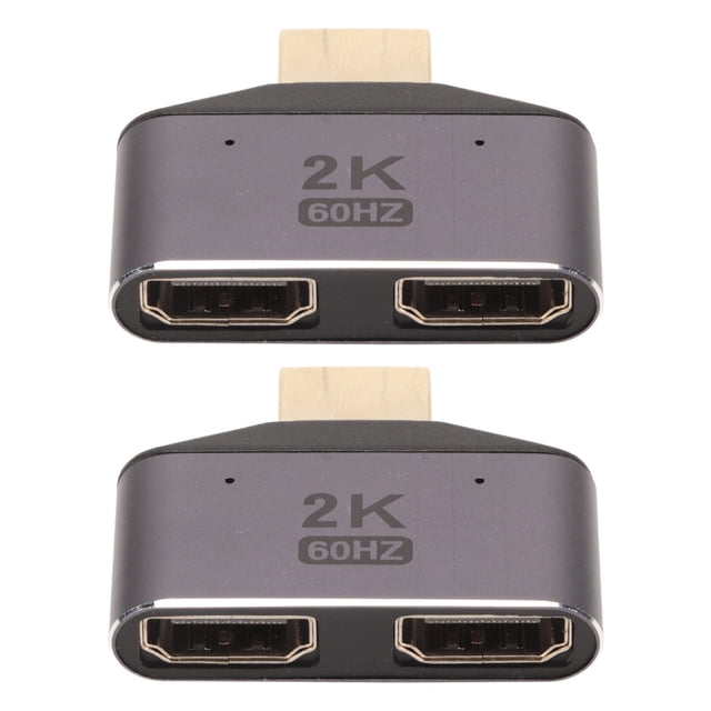 Adaptador Macho A Hembra De Interfaz Multimedia HD, Señal Estable Plug And Play Divisor De Video 1 A 2 Portátil Chapado En Oro 2K 60Hz Para Consola De Juegos Para Proyector