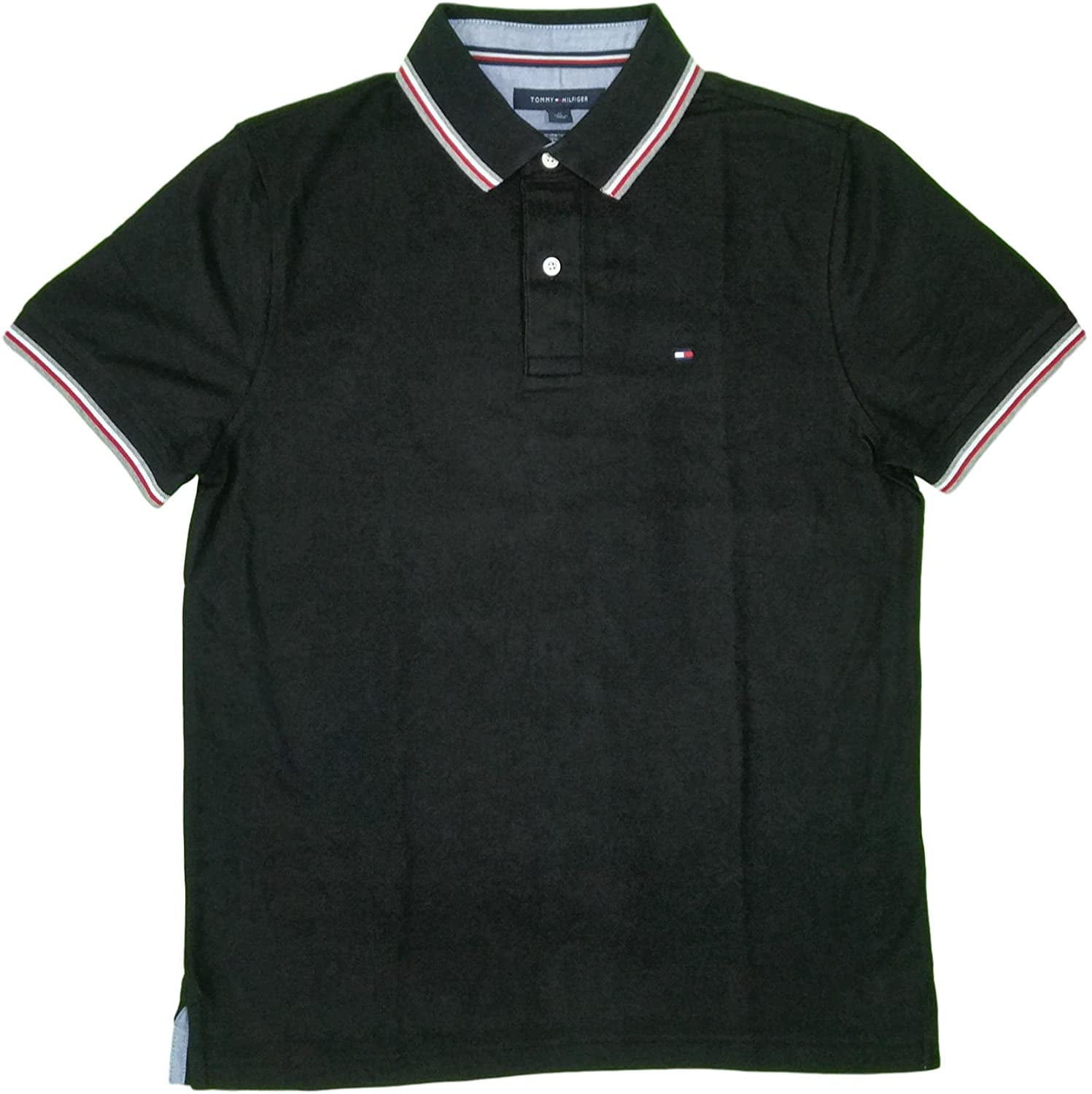 tommy hilfiger men's striped collar polo