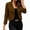 Brown, variant on Women Cropped Blazer Casual Business Work Slim Fit Lapel 3/4 Sleeve Jacket Solid Business Work Party Club Night Out Fitted Blazer Khaki S