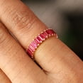 thumbnail image 3 of Baguette Ruby Full Eternity Band Ring, Stackable Band, 925 Sterling Silver Trendy Stack Wedding Band Gift For Her., 3 of 4