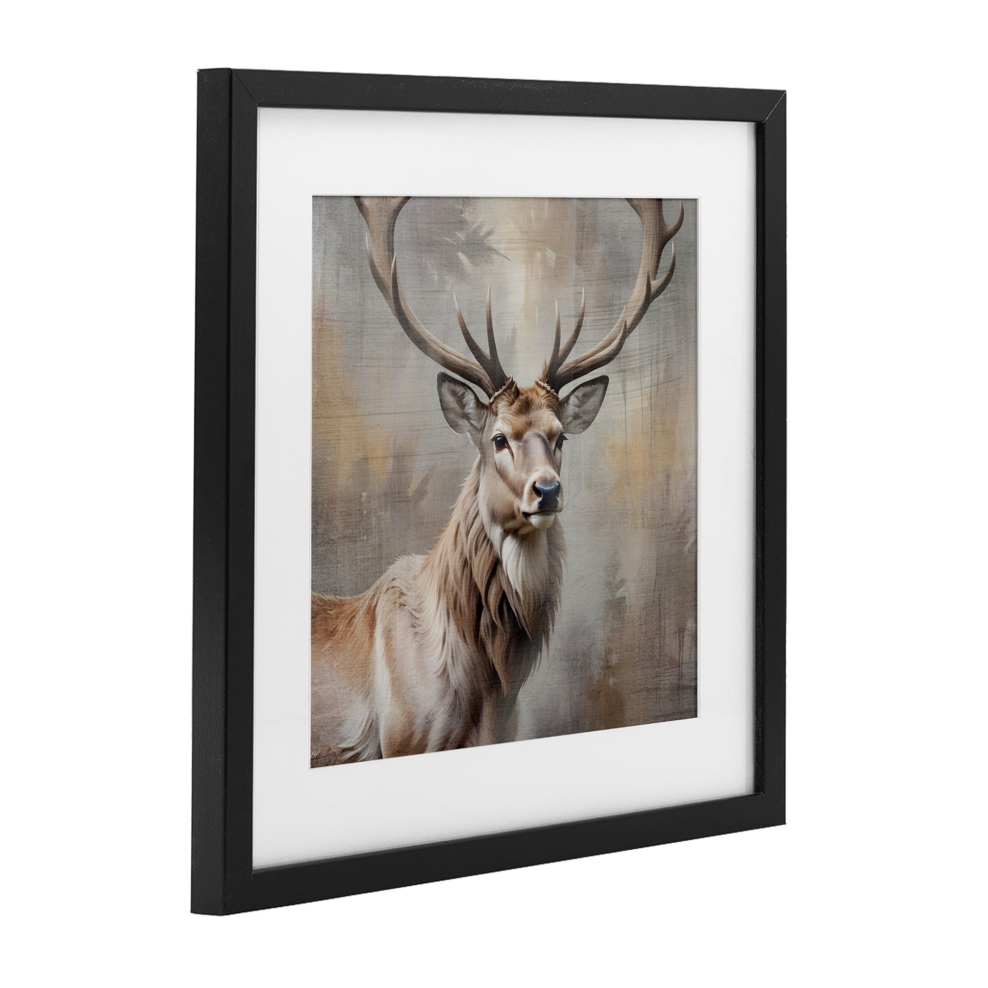 Stupell Industries Rustic Stag with Majestic Glance Black Framed Print Under Glass, design by Susan Arnot