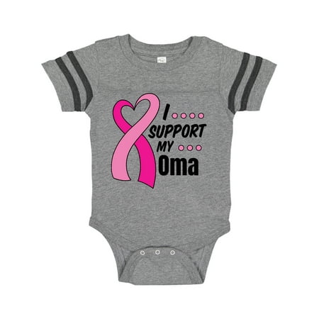 

Inktastic Breast Cancer Awareness I Support My Oma with Pink Ribbon Gift Baby Boy or Baby Girl Bodysuit