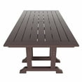 thumbnail image 2 of WestinTrends Malibu Outdoor Dining Table for 6, All Weather Poly Lumber Adirondack 71" Trestle Long Dining Table with Umbrella Hole, Dark Brown, 2 of 7