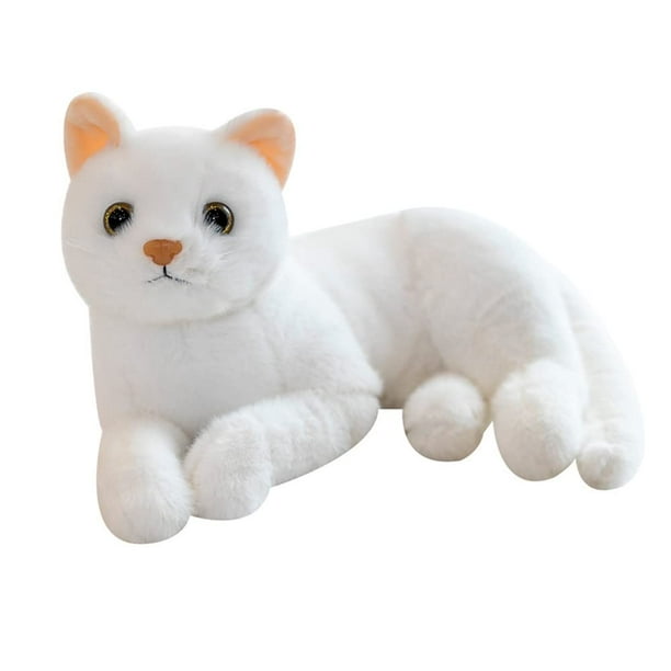 Peluche XIGUI de 30 cm de simulación de gato blanco puro para niños