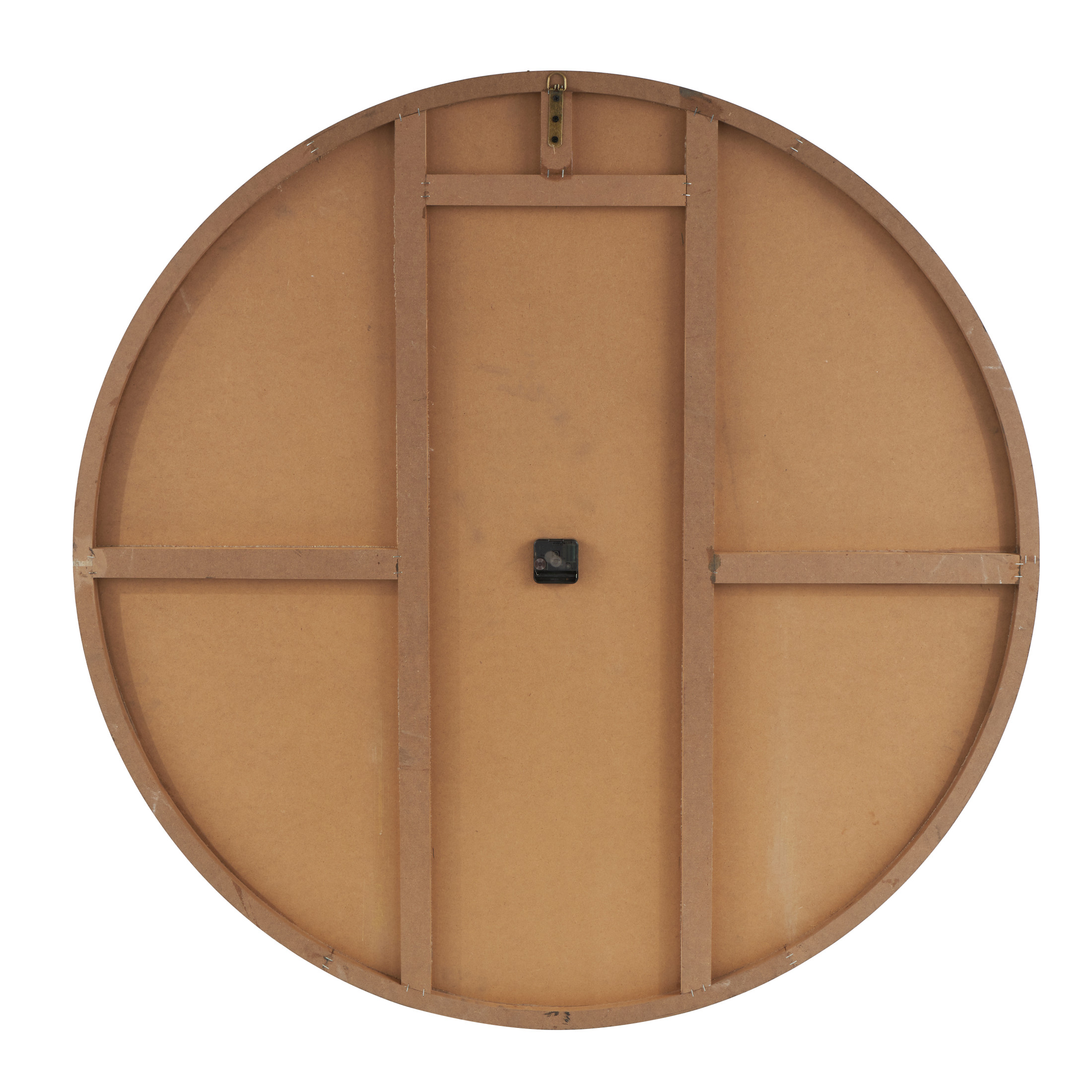 DecMode 47" Black Wood Large Wall Clock with Gold Hands and Numbers