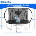 thumbnail image 4 of Kacho Trampoline, Trampoline avec Filet de Sécurité 10 Pieds 1000LBS Trampoline pour 1-2 Enfants, Trampoline avec Panier de Basket et Échelle, Ballon, Trampoline Extérieur Récréatif Robuste, Noir, 4 of 7