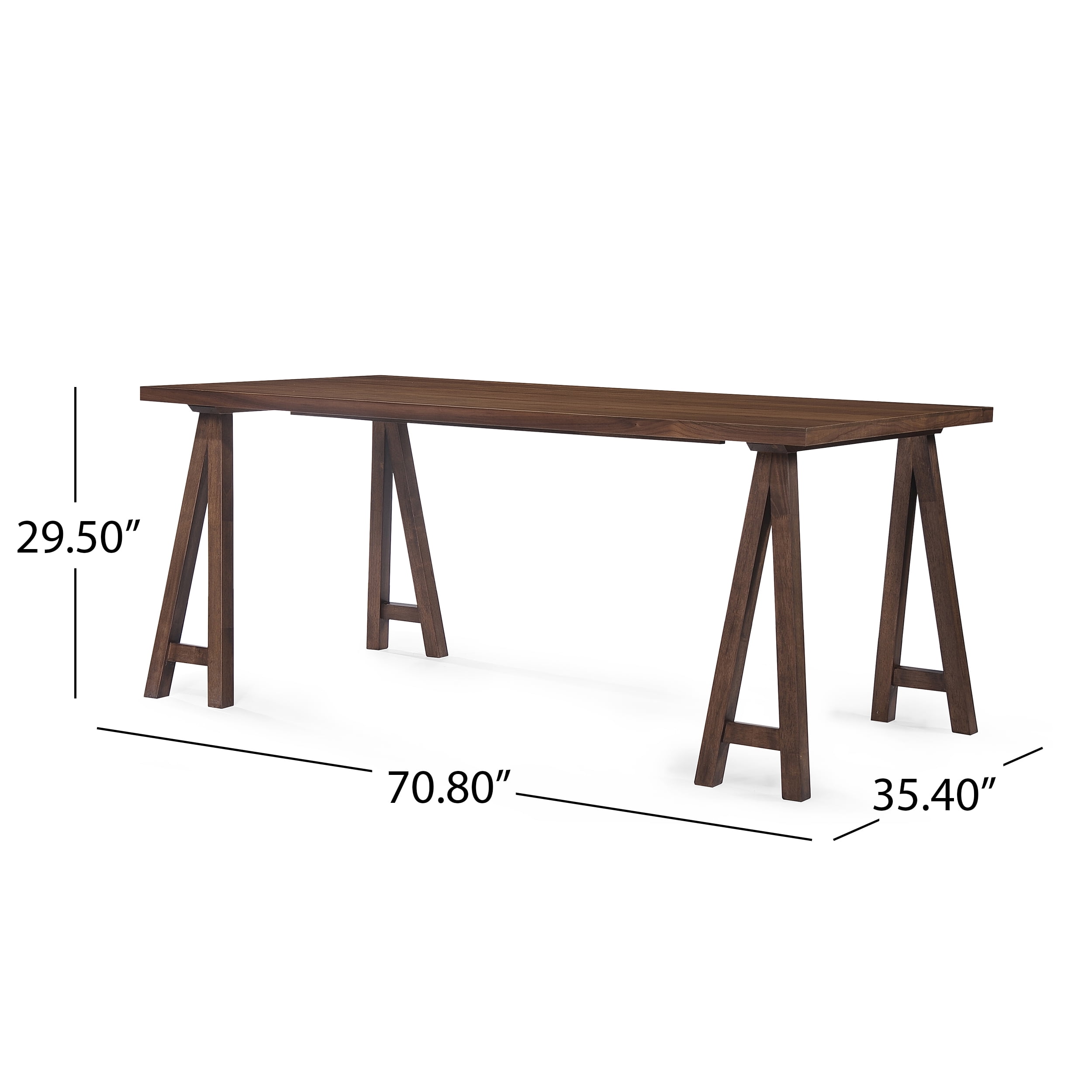 Noble House Sadie Rubberwood Dining Set, Light Beige, Natural Walnut