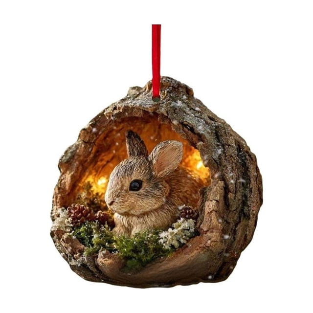 Adorno navideño de animales del bosque de 10 cm | Colgante navideño de acrílico | Decoración caprichosa de animales del bosque | Regalo ideal para árboles de temporada, coronas, guirnaldas y centros
