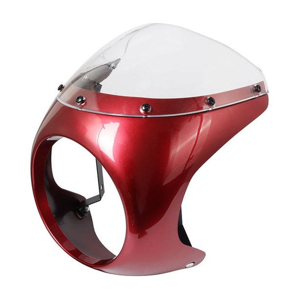 Capó de motocicleta retro negro brillante reacondicionado, pantalla de lámpara grande, capó de cerdo, cafetería