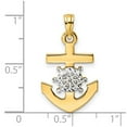 thumbnail image 2 of 14k White Rhodium Sparkle-Cut Anchor and Ships Wheel Pendant Necklace 26.27x14mm Wide 1.71mm Thick Pendant for Women, 2 of 2