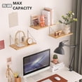 thumbnail image 5 of Floating Shelves for Projector 15.75 * 6 Inch 1 Set Wooden Shelf for Wall No Drill Wall Mounted Under TV Shelf for Storage Hanging Shelf for Bathroom Living Room Bedroom Kitchen (Black), 5 of 8