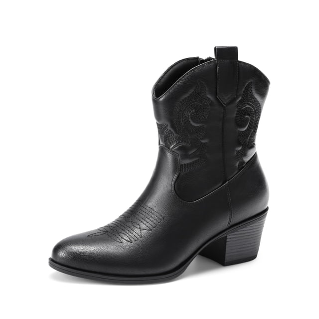 Botas Cortas Bordadas Negras DREAM PAIRS SDAB2432W