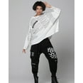 thumbnail image 4 of Women's Loose Fit Crew Neck Long Sleeve Letters Printed Pullover T-Shirt Top GY2742 White, 4 of 5