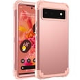 thumbnail image 3 of Mantto for Google Pixel 6 Case, 3 in 1 Heavy Duty Rugged Hybrid Anti Slip Shockproof Hard PC Cover Soft Silicone Bumper Non-Slip Protective Phone Case Cover for Google Pixel 6 2021,Rosegold, 3 of 8