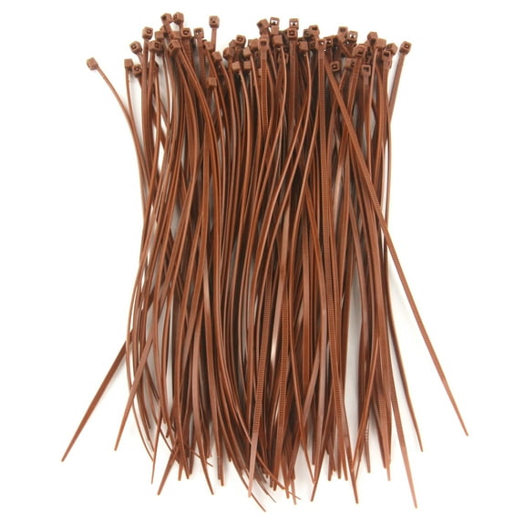 BOROLA Colorful Cable Zip Ties, 100 Packs Self Locking Wire Ties, Perfect for Home, Office, Garage and Workshop (Brown, 8 Inch)