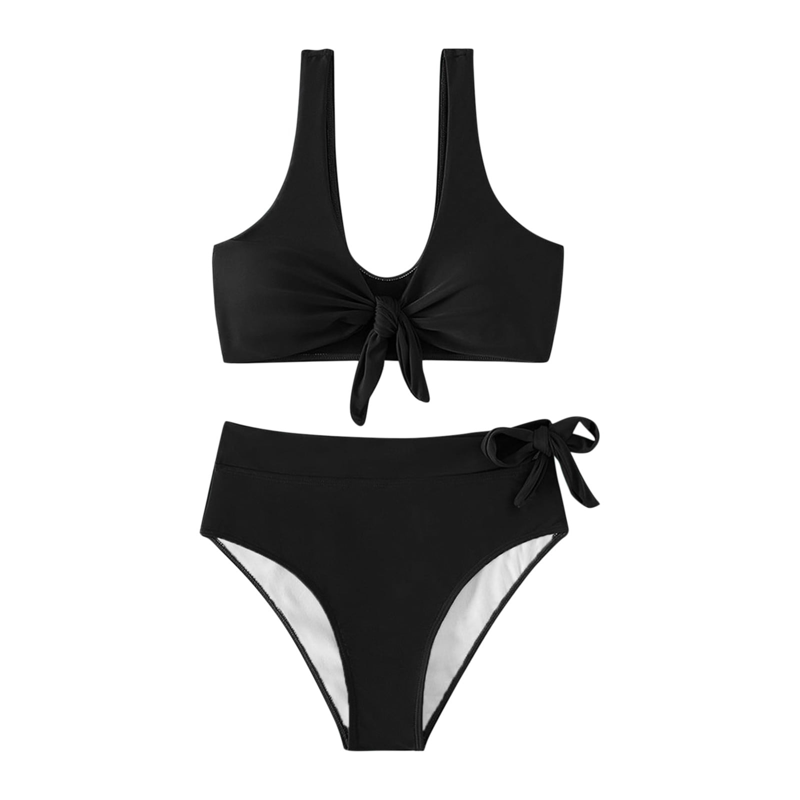 Umitay plus size swimsuit for womenWomen's appealing Neck Bikini Solid ...