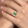 thumbnail image 4 of Gem Stone King 925 Silver and 10K Yellow Gold Green Nano Emerald and White Moissanite and Lab Grown Diamond Engagement Ring for Women | 2.56 Cttw | Oval 9X7MM | May Birthstone | Size 6, 4 of 7