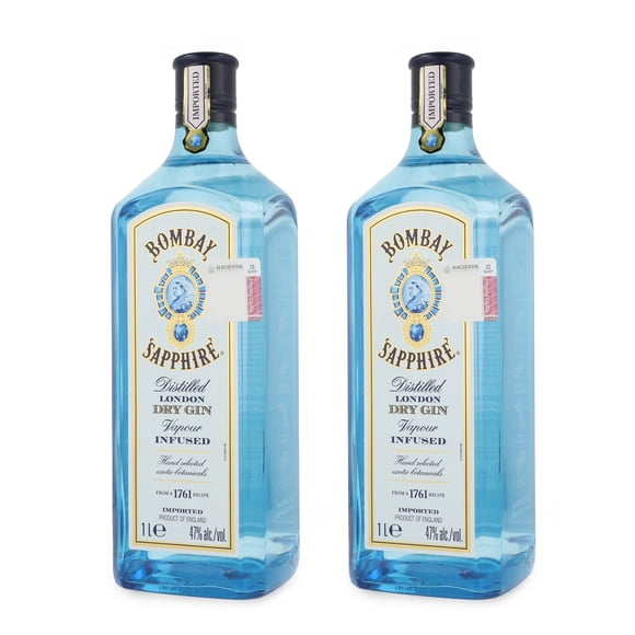 PAQUETE GINEBRA BOMBAY SAPHIRE 1 L X2