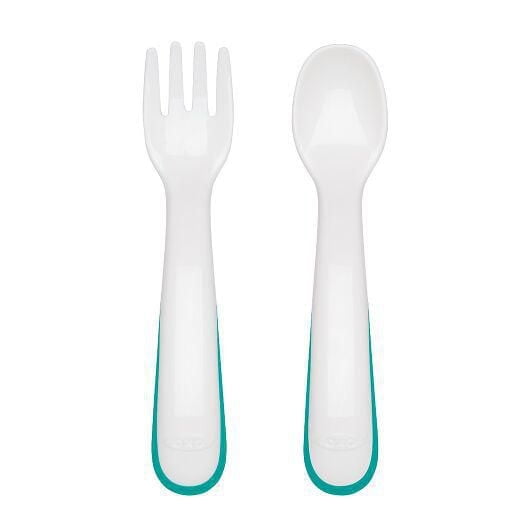 Oxo Tot On-The-Go Fork & Spoon Set - Opal - 6 months +