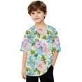 thumbnail image 1 of Zpanxa Toddler Girl T Shirts Solid Color Loose Short Sleeve Round Neck Polyester Spandex Top 5 Years, 1 of 7