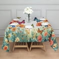 thumbnail image 3 of White Butterfly Flower Field Pattern Square Tablecloth,Waterproof Square Table Cover,Wipeable Spillproof Washable Table Cover for Home Kitchen Party Decor 60"x60"(152x152cm), 3 of 6