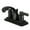 Black, variant on Kingston Brass KB4640NDL NuvoFusion 4 in. Centerset Bathroom Faucet, Matte Black