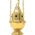 thumbnail image 3 of Needzo Small Brass Censer with Chain, High Polished Hanging Church Thurible, 4 Inches, 3 of 6