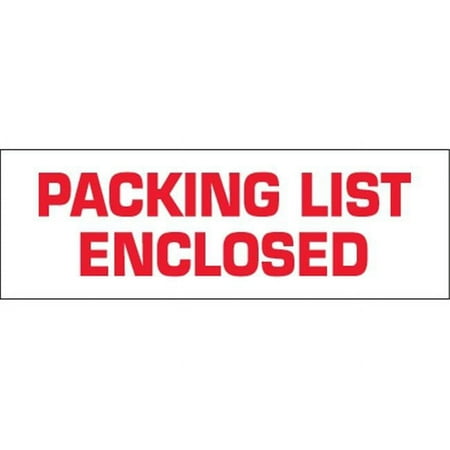 UPC: 0848109023823 | Tape Logic® Packing List Enclosed Preprinted Carton Sealing Tape 3 Core 2 x 55 Yd. Red/White Case Of 6