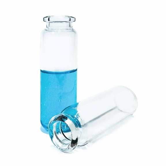 J&K Scientific 20ml Headspace Sample Vial, Clear Glass, 20mm Crimp-top, Rounded Bottom, Pack of 100