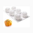 thumbnail image 1 of Molde de silicona para hornear pasteles - Moldes de calabaza 3D Bandeja de silicona para chocolate 6 cavidades Pastel de mousse Molde de calabaza Horneado para postre Tarta de queso Helado Cupcake, 1 of 7