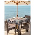 thumbnail image 3 of Outdoor Table Cloth with Umbrella Hole and Zipper, Orange Blue Waterproof Square Tablecloth 60"x60", Geometric Middle Century Abstract Western Washable Table Cover for Outside Party Patio Picnic, 3 of 8